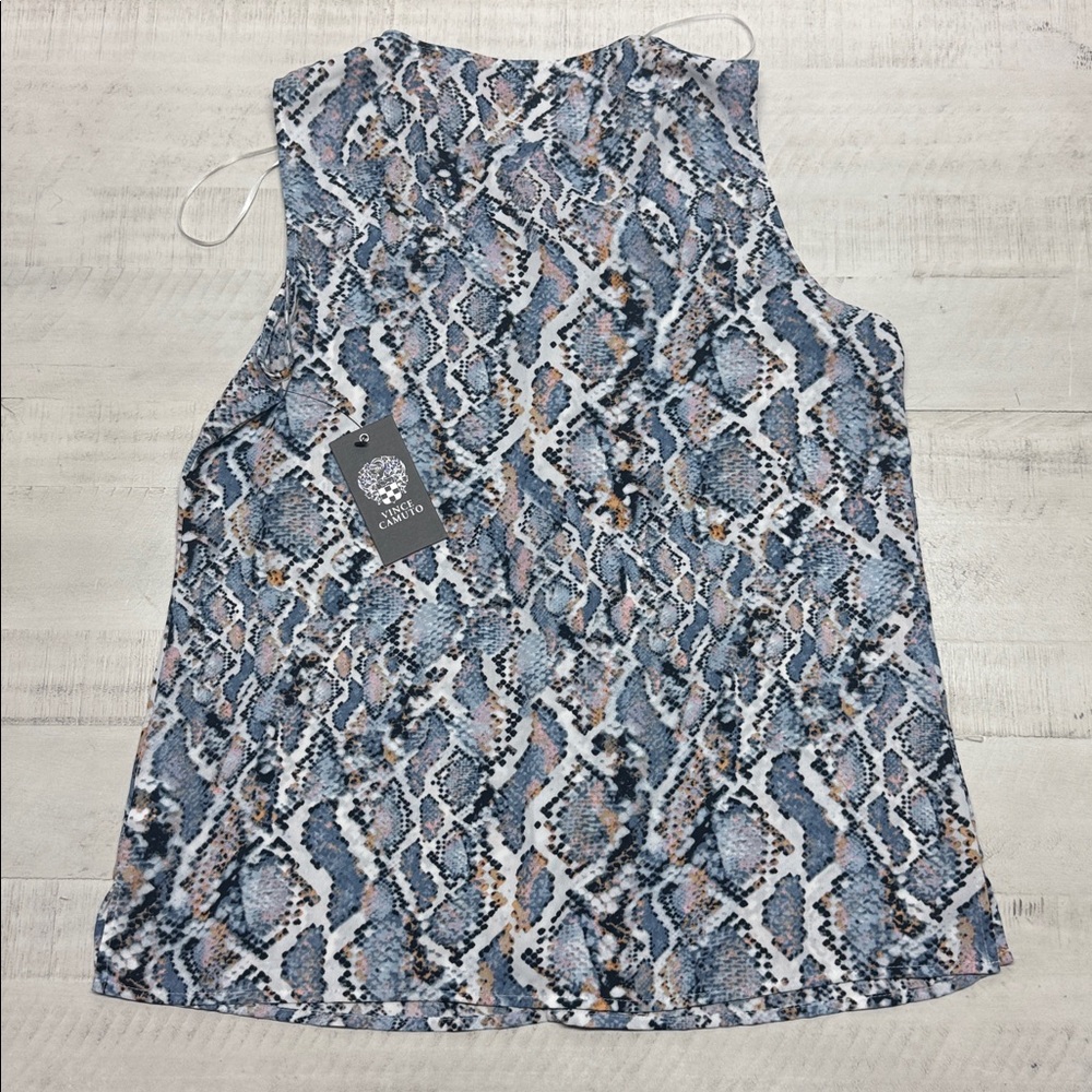 Vince Camuto Snake Print Ruffled Top Womens Size XS NWT - Picture 4 of 10